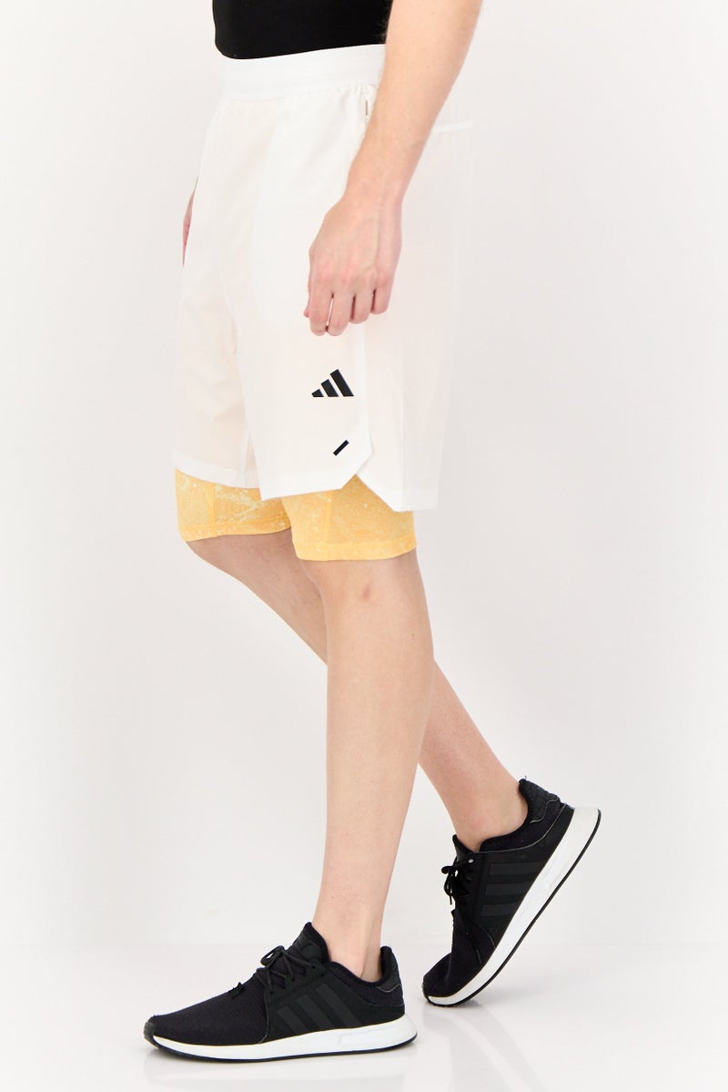 Adidas Men Sportswear Fit 9 Inseam 2 in 1 Outdoor Shorts, White - Image 3