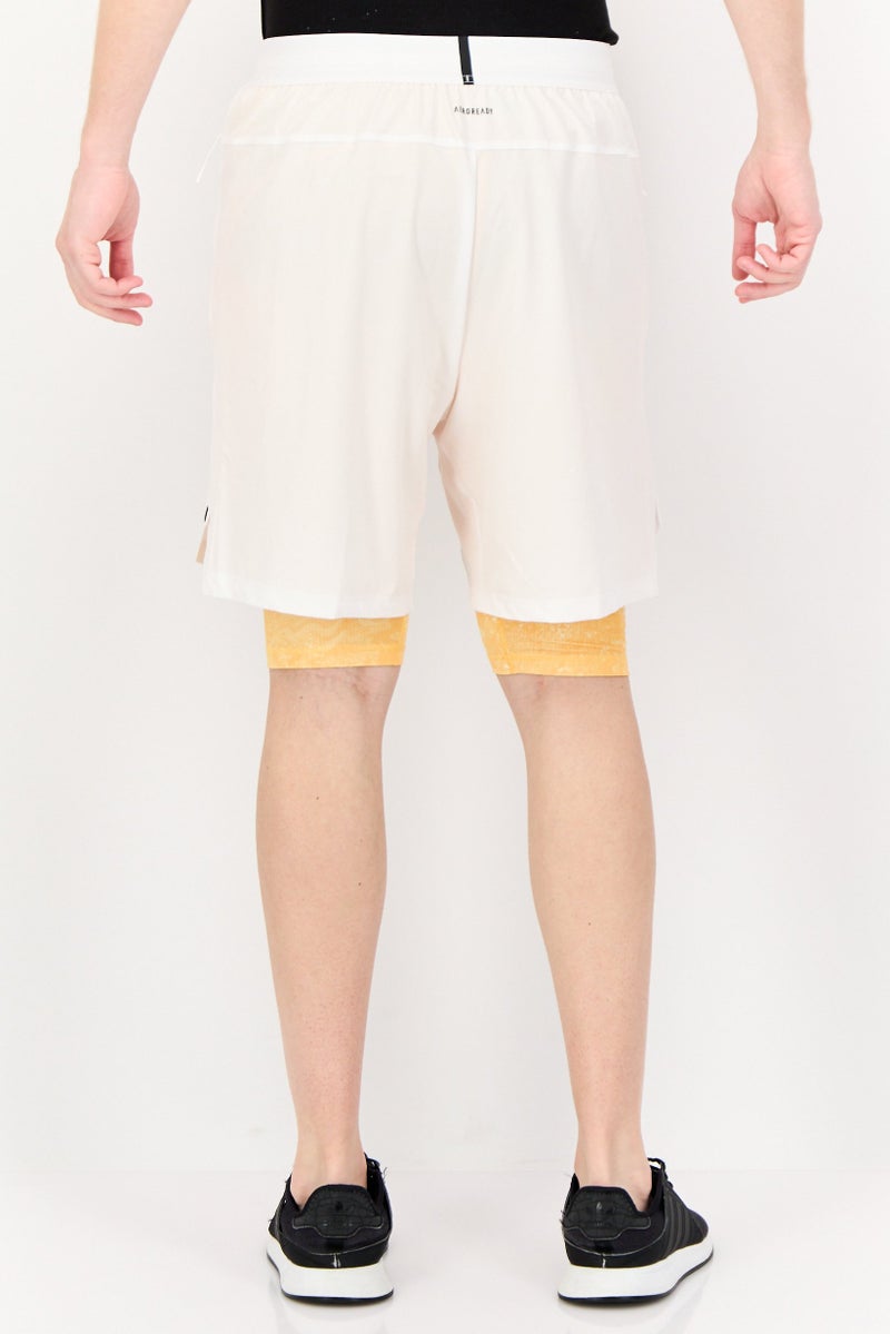 Adidas Men Sportswear Fit 9 Inseam 2 in 1 Outdoor Shorts, White - Image 2