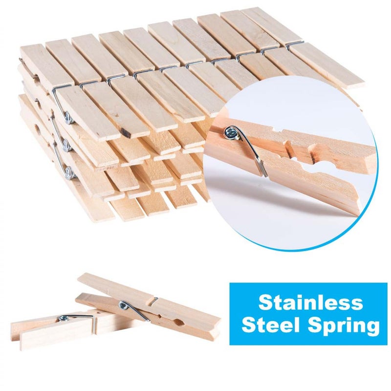 Senseyo 100 Pcs 1.9 Inch Wooden Clothespins Clips For Hanging Clothes  Craft  Home - Image 4