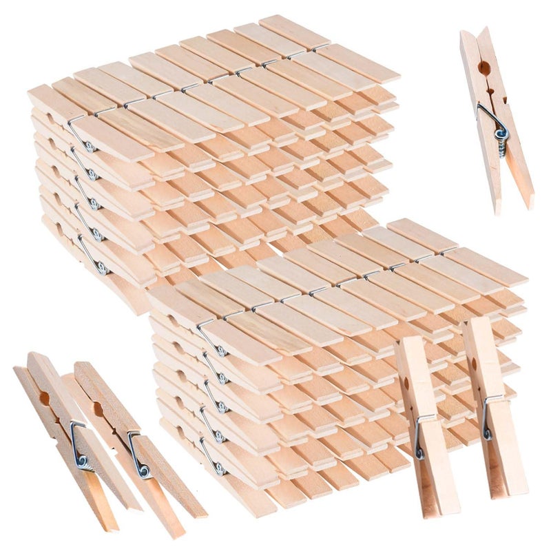Senseyo 100 Pcs 1.9 Inch Wooden Clothespins Clips For Hanging Clothes  Craft  Home - Image 1