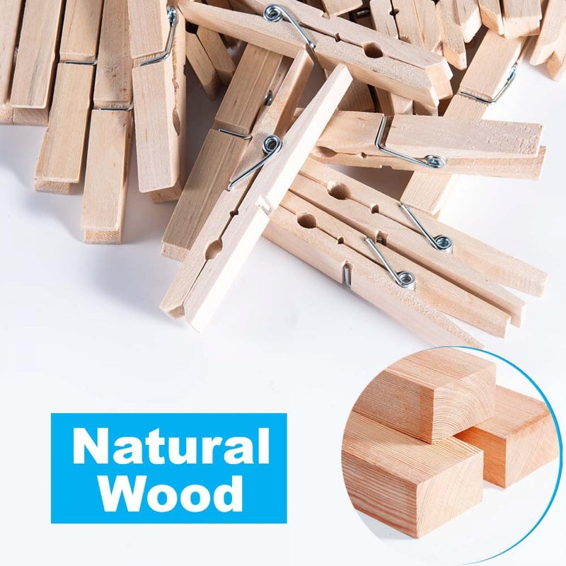 Senseyo 100 Pcs 1.9 Inch Wooden Clothespins Clips For Hanging Clothes  Craft  Home - Image 3