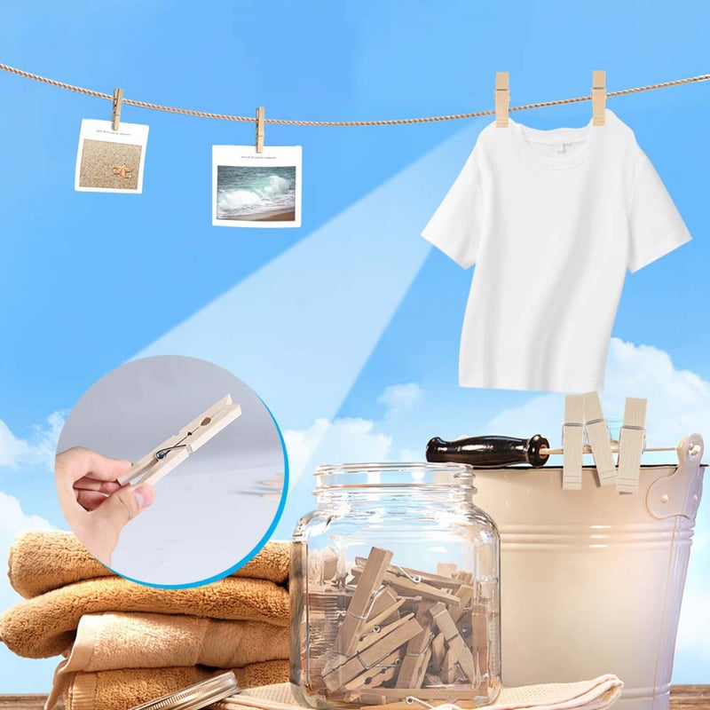 Senseyo 100 Pcs 1.9 Inch Wooden Clothespins Clips For Hanging Clothes  Craft  Home - Image 5