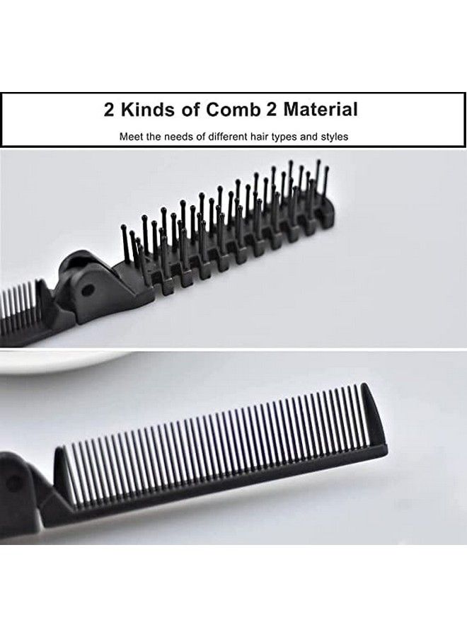 Mincer Antistatic Massage Foldable Pocket Hair Comb Brush Double Headed Travel Folding Hair Brush For Girl - Image 4