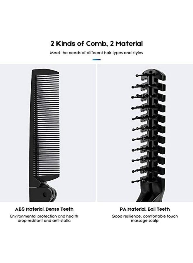 Mincer Antistatic Massage Foldable Pocket Hair Comb Brush Double Headed Travel Folding Hair Brush For Girl - Image 5