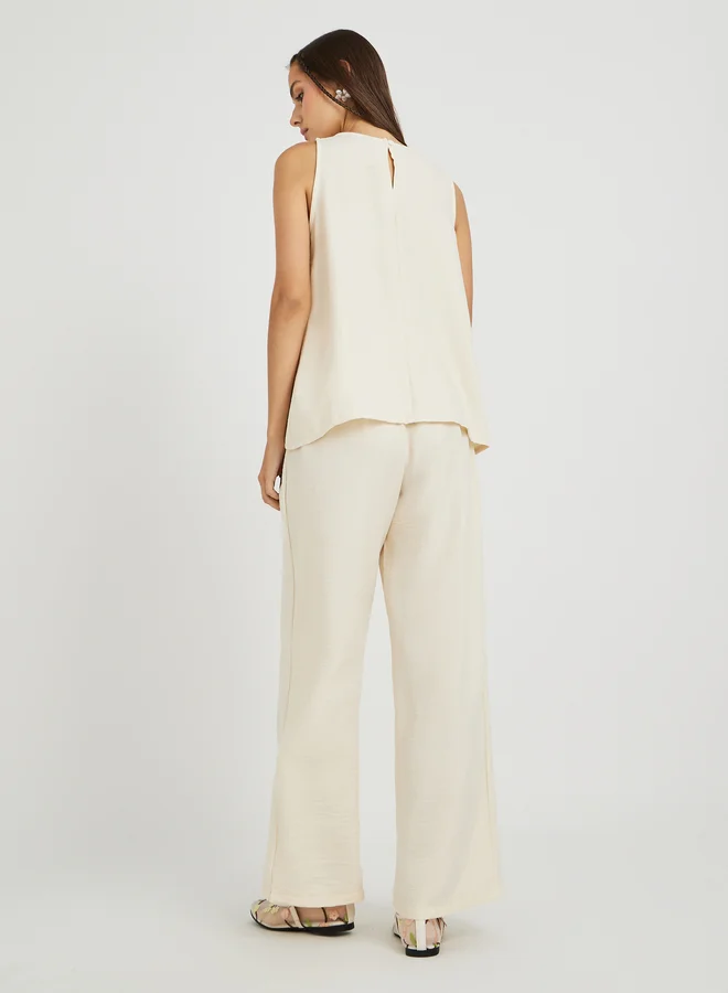 Take Two Take Two Solid Tank Top and Loose Fit Pants Co-Ords