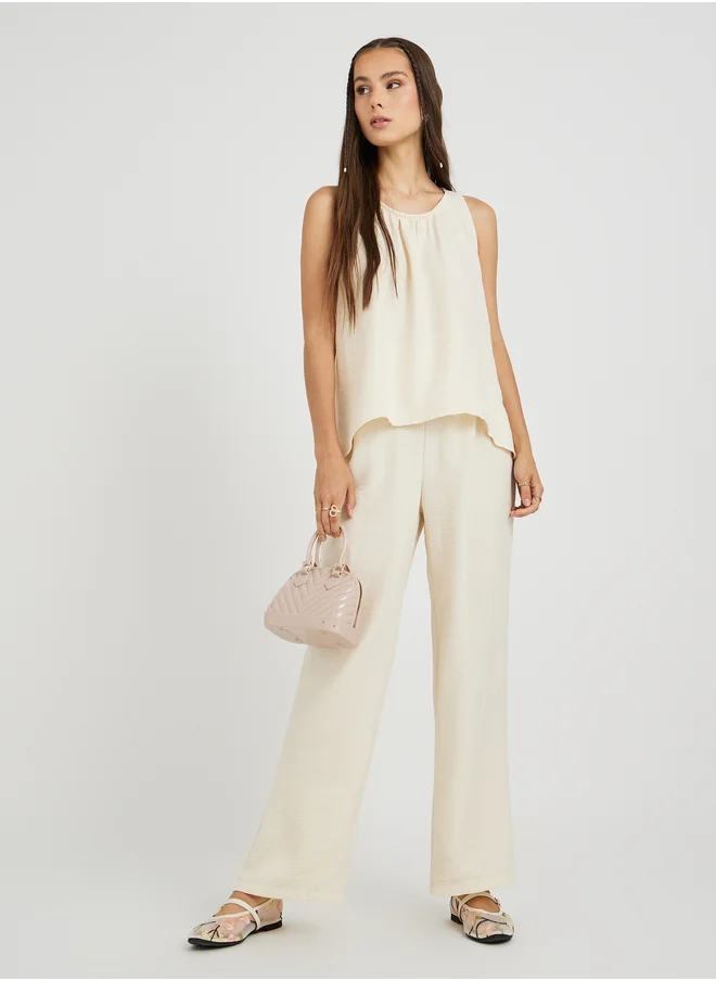 Take Two Take Two Solid Tank Top and Loose Fit Pants Co-Ords