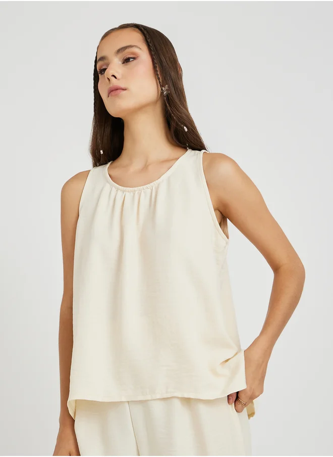 Take Two Take Two Solid Tank Top and Loose Fit Pants Co-Ords