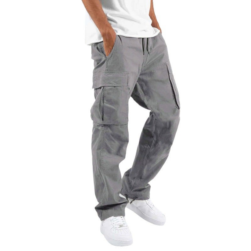 Workwear Casual Pants Men'S Drawstring Multi-Pocket Long Pants - Image 4