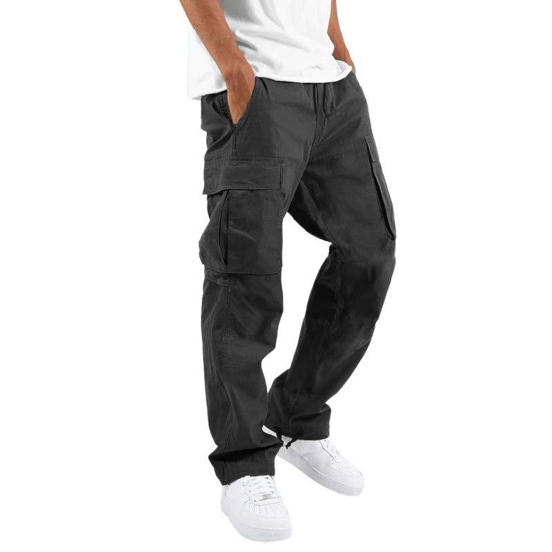Workwear Casual Pants Men'S Drawstring Multi-Pocket Long Pants - Image 3