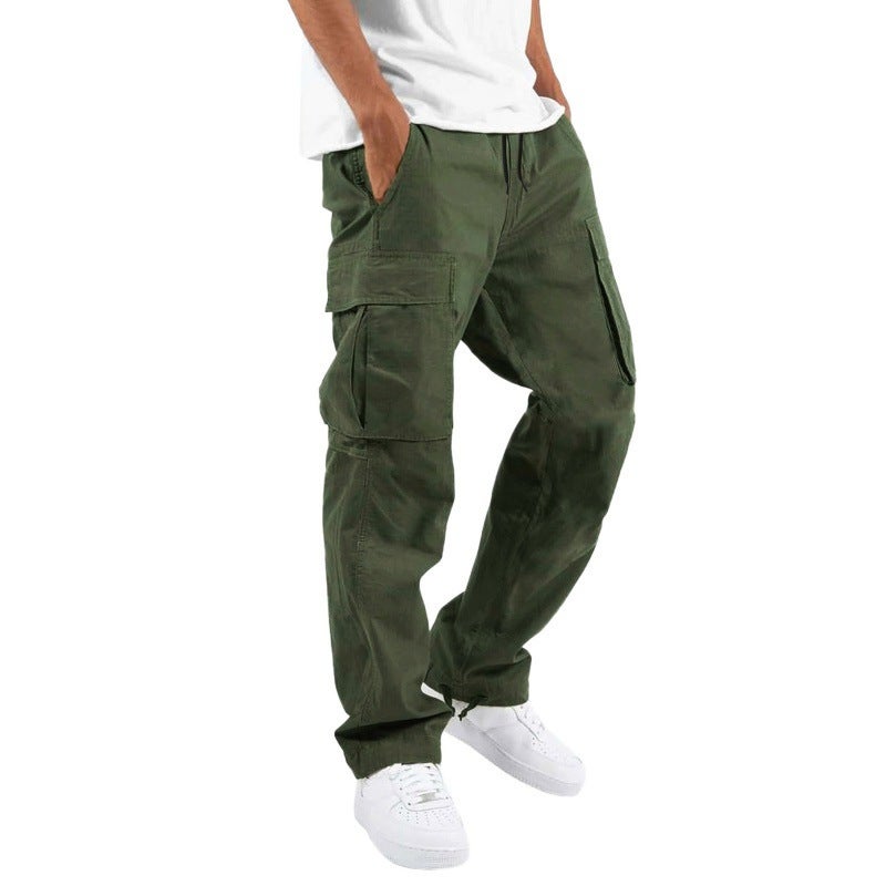Workwear Casual Pants Men'S Drawstring Multi-Pocket Long Pants - Image 5