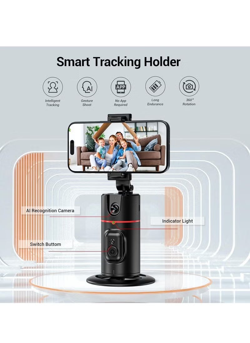 MIGOFAST Auto Face Tracking Tripod 360° Rotating  Auto Tracking Phone Holder with Remote & Gesture Control No App Required Smart Camera Stand for Vlog TikTok Live Video Recording  - Image 2
