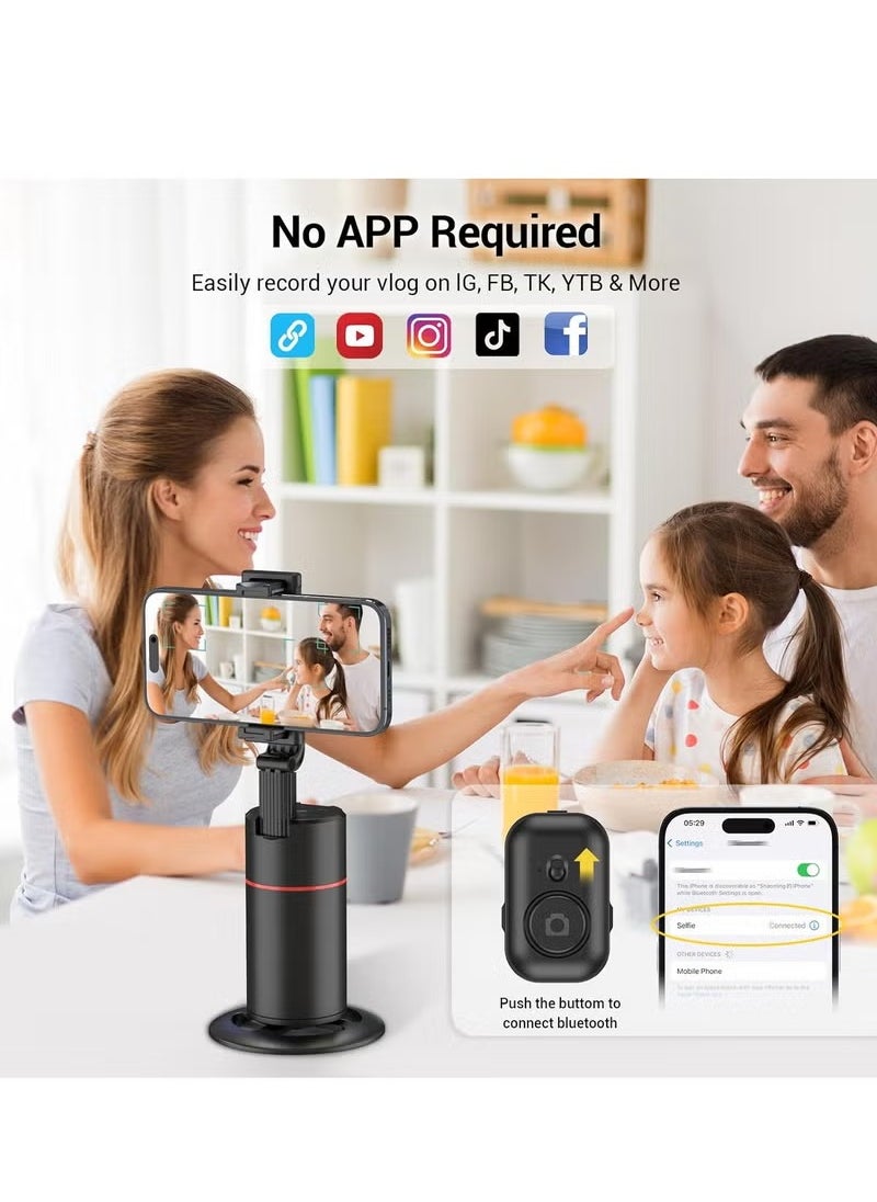 MIGOFAST Auto Face Tracking Tripod 360° Rotating  Auto Tracking Phone Holder with Remote & Gesture Control No App Required Smart Camera Stand for Vlog TikTok Live Video Recording  - Image 3