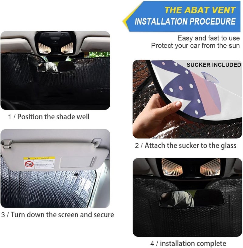 Crown Car Windshield Sun Shade Foldable Sun Visor Automotive Sunshades for Car Truck SUV Blocks UV Rays Keep Your Vehicle Cool - Image 2