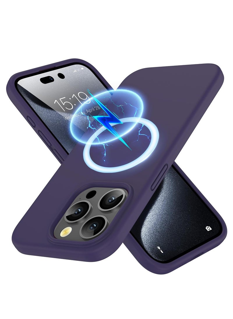 Magnetic Silicone Case for iPhone 15 Pro Max 6.7-Inch, Compatible with MagSafe,Silky-Soft Touch Full-Body Protective Phone Case, Shockproof Cover with Microfiber Lining Purple - pzsku/ZA82746F41369CE6411ACZ/45/_/1729332742/e24960c5-1896-4a40-9eba-0d25be3b8f62