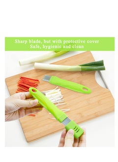 Excefore Spring Onion Slicer, Green Onion Knife with Lid and 7 Stainless Steel Blades, Stainless Steel Vegetable Onion Scallion Slicer, for Green Onion Cucumber Kiwi Potato, Multi-Functional Kitchen Gadgets  - Image 5
