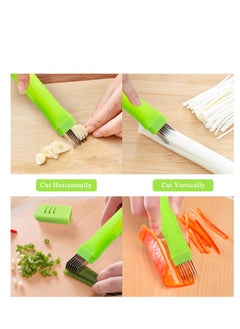 Excefore Spring Onion Slicer, Green Onion Knife with Lid and 7 Stainless Steel Blades, Stainless Steel Vegetable Onion Scallion Slicer, for Green Onion Cucumber Kiwi Potato, Multi-Functional Kitchen Gadgets  - Image 2