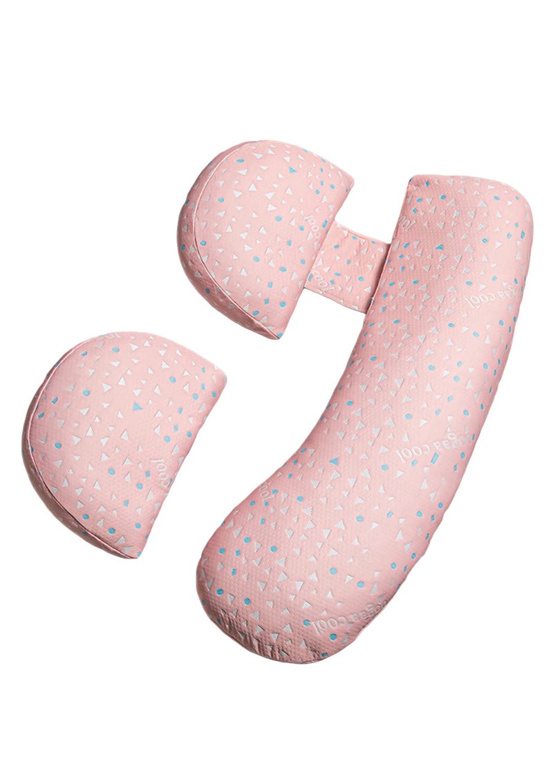 Arabest Pregnancy Pillows for Sleep, Wedge Soft Pregnancy Body Pillow with Detachable and Adjustable Pillow Cover, Maternity Pillow Support for Belly, Back, Legs, Hips (Pink)  - Image 1
