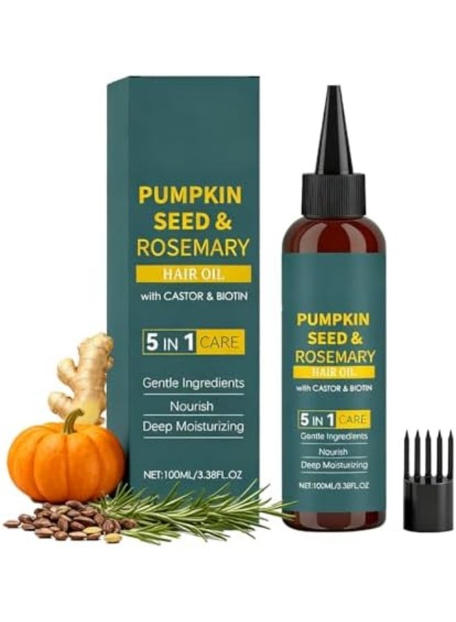 Pumpkin Seed Rosemary Oil For Hair Growth | Infused with Pumpkin Seed, Rosemary, Castor Oil | Hair Oils Repairs Dry Damaged Hair, Strengthening, Moisturizing, Healthier Hair - Image 1