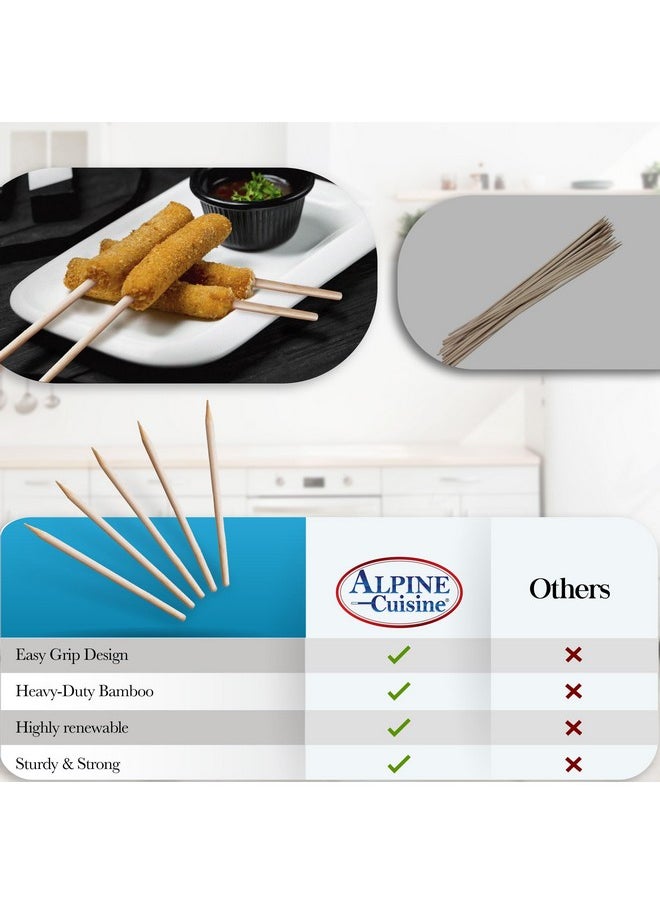 Alpine Cuisine Alpine Cuisine Bamboo Corn Skewers 6-Inch (50 Count) - BBQ Wooden Shish Kabob Skewers for Grilling - Kebab Skewers for Appetizers, Smore Bamboo Sticks, BBQ Wood Sticks, Smores Sticks  - Image 5