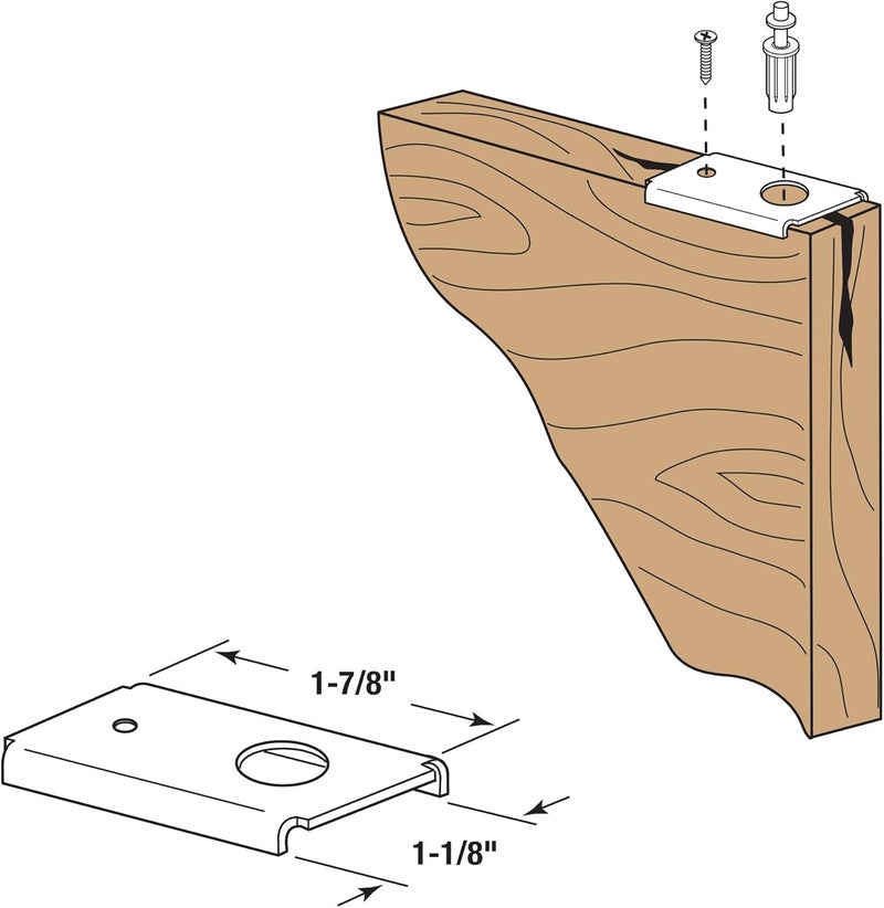 PRIMELINE N 7192 Bi-fold Door Repair Bracket, Top or Bottom Mount, For Wood Doors (2 Pack) - Image 3