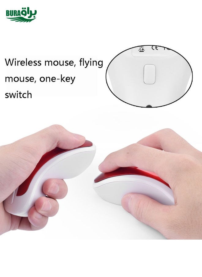 BURAQ - PR-01 1600 DPI 7 Keys Flying Squirrel Wireless Mouse 2.4G Gyroscope Game Mouse(White Red) - Image 1