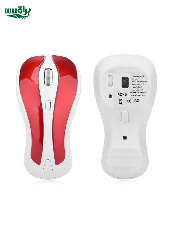 BURAQ - PR-01 1600 DPI 7 Keys Flying Squirrel Wireless Mouse 2.4G Gyroscope Game Mouse(White Red) - Image 1