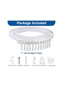 The Bros Curved Ceiling Curtain Track 5 Meter Bendable Mount Flexible Sliding Rail for Living Room Bedroom Room Divider Hospital Bay Window Shower Curtain (White)  - Image 5