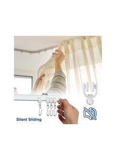 The Bros Curved Ceiling Curtain Track 5 Meter Bendable Mount Flexible Sliding Rail for Living Room Bedroom Room Divider Hospital Bay Window Shower Curtain (White)  - Image 3