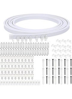 The Bros Curved Ceiling Curtain Track 5 Meter Bendable Mount Flexible Sliding Rail for Living Room Bedroom Room Divider Hospital Bay Window Shower Curtain (White)  - Image 1