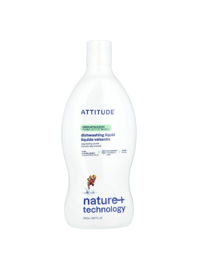 Attitude ATTITUDE, Dishwashing Liquid, Green Apple & Basil, 23.7 fl oz (700 ml) - Image 1