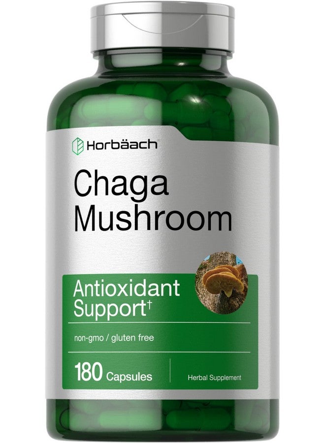 Horbäach Chaga Mushroom Capsules | 180 Count | Non-GMO & Gluten Free Supplement - Image 1