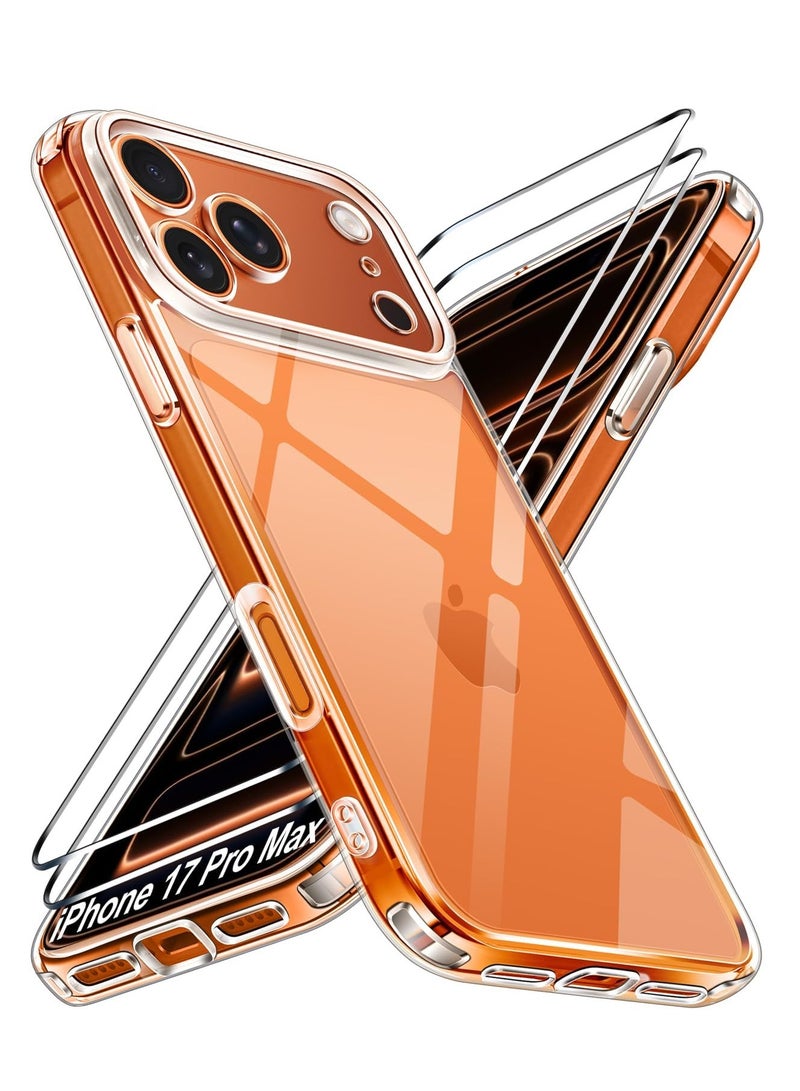 BORTONY iPhone 17 Pro Max Clear Case with 2-Pack Tempered Glass For iPhone 17 Pro Max Full Camera Protection Case Shockproof Slim Phone Cover For iPhone 17 Pro Max 6.9-inch - Image 1