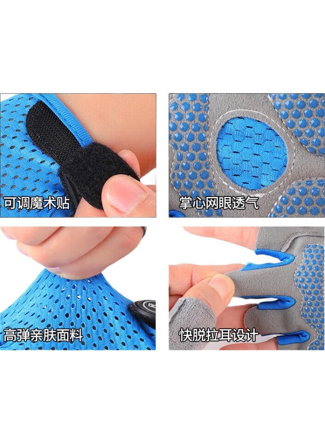 Ousen Children'S Cycling Gloves, Sports Non-Slip, Single Bar Climbing, Rock Climbing, Outdoor Sports, Bicycle, Boys And Girls Half-Finger Gloves - Image 3