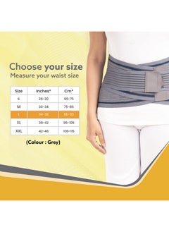 AGARO AGARO Cotton Lumbo Sacral Belt With Double Strapping, Back Support For Back Pain Lumbar Spine, Lumber Support Belt For Pain Relief, Back Brace For Men And Women, Ls Belt, Large, Grey  - Image 4
