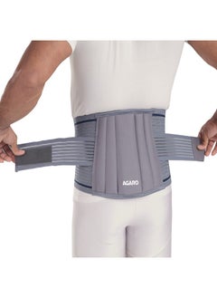AGARO AGARO Cotton Lumbo Sacral Belt With Double Strapping, Back Support For Back Pain Lumbar Spine, Lumber Support Belt For Pain Relief, Back Brace For Men And Women, Ls Belt, Large, Grey  - Image 1