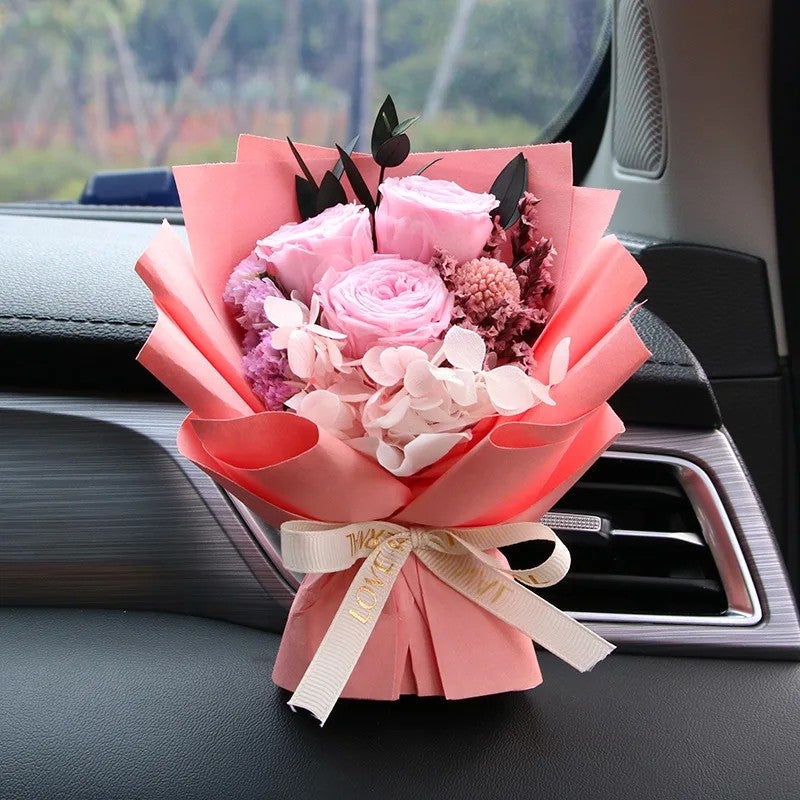 Bluejw Handmade Mini Bouquet Car Air Freshener - Dried Flower Vent Clip Perfume - Natural Dried Plants Fragrance Diffuser for Auto - Image 1