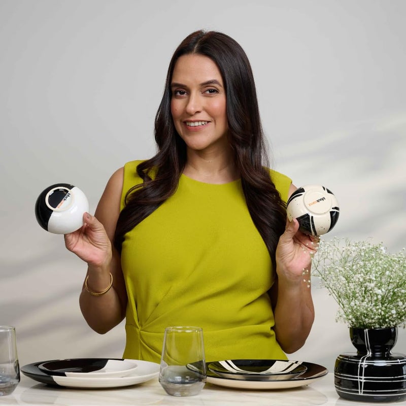 BLACKCARROT Black Carrot Ceramic Dip Bowls Set of 2 Ideal for Snacks Rice Dal and More BPA LeadFree Dinner Bowls 220ml White Black - Image 2