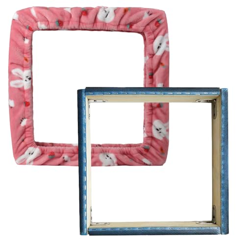 JQSH Gripper Strip Frame, Rug Hooking Frame, Punch Needle Frame, Cross Stitch Hoop, with Frame Flannel Cover (11.8*11.8 inch) - Image 1