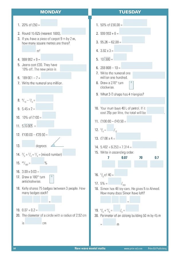 New Wave Mental Maths Year 6/Primary 7 - pzsku/ZA8279D8DE779E62AFE12Z/45/_/1737572258/cccf9ebf-087e-4e92-b098-7d1bb6575254