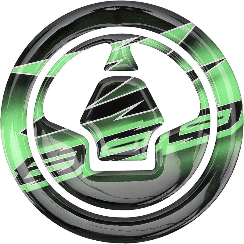 woobles Fuel Cover Sticker, Motorcycle Fuel Tank Cover Protective Sticker Resin Epoxy Modification for Kawasaki Z800(Black green) - Image 1