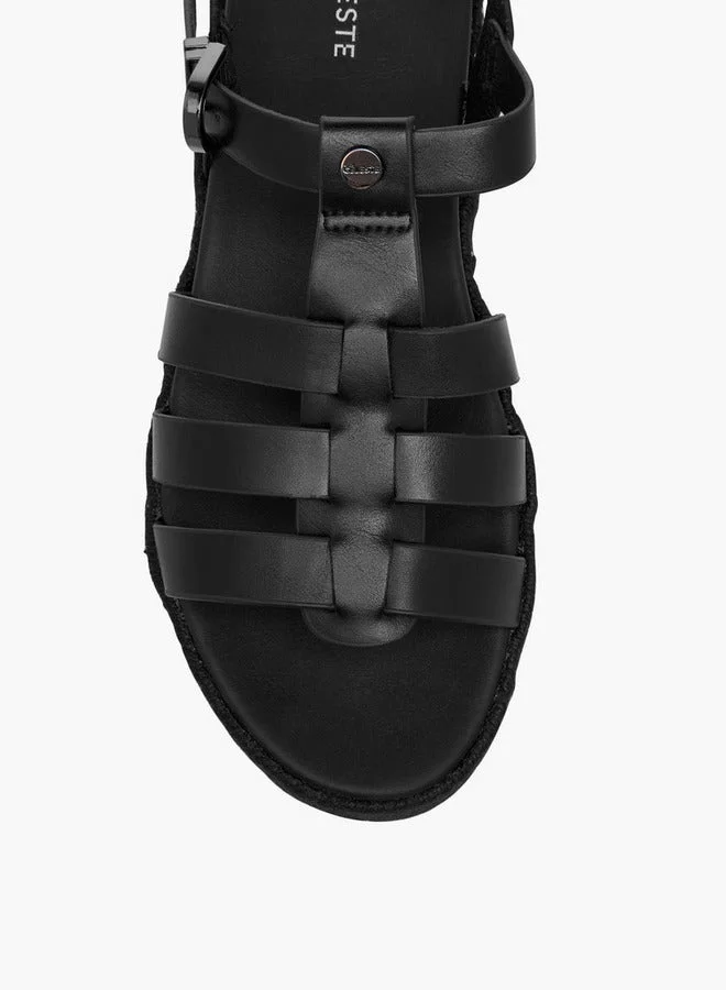 Celeste Women's Solid Flatform Sandals with Buckle Closure
