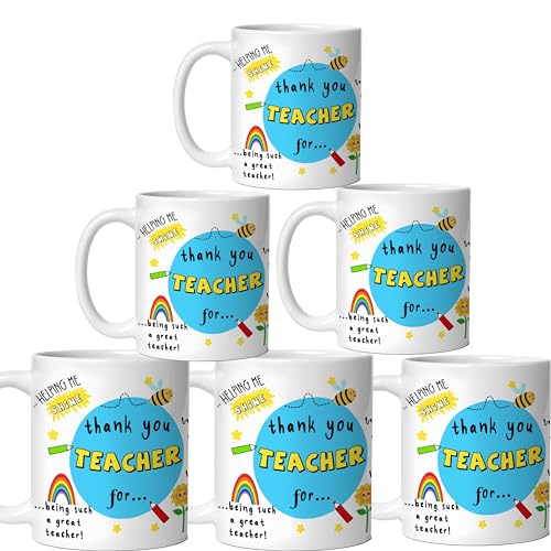 DAYS Thank You Best Mentor Gift for School Teacher by Students Ceramic 325ml Coffee Mug Teacher Appreciation Mug Gift for Educators 11 oz, Ceramic, Pack of 6 - Image 1