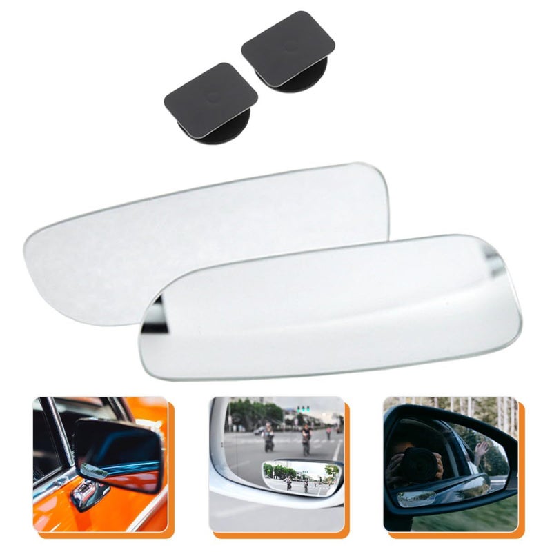 Pair Of Frameless Blind Spot Mirrors For Car 360 Degree Wide Angle Convex Rearview Automotive Mirror Suitable For SUVs And Trucks Black - Image 5