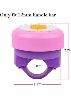 Y&D Child Girls Boys Sunflower Bicycle Bell Bike Scooter Horn Accessories for Kids Pink Purple  - Image 3