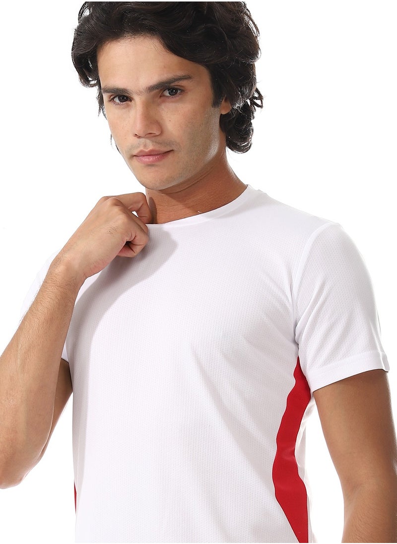 MERCH - Half sleeve T-shirt with striped side - Image 1