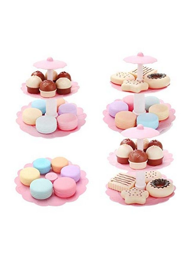 FRECI Food Pretend Play Toy Set Sweet Treats 3Tier Colorful Cookies Desserts Tower For Kids - Image 1