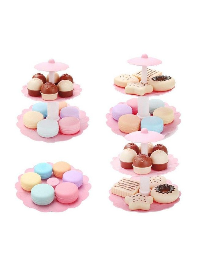 FRECI Food Pretend Play Toy Set Sweet Treats 3Tier Colorful Cookies Desserts Tower For Kids - Image 2
