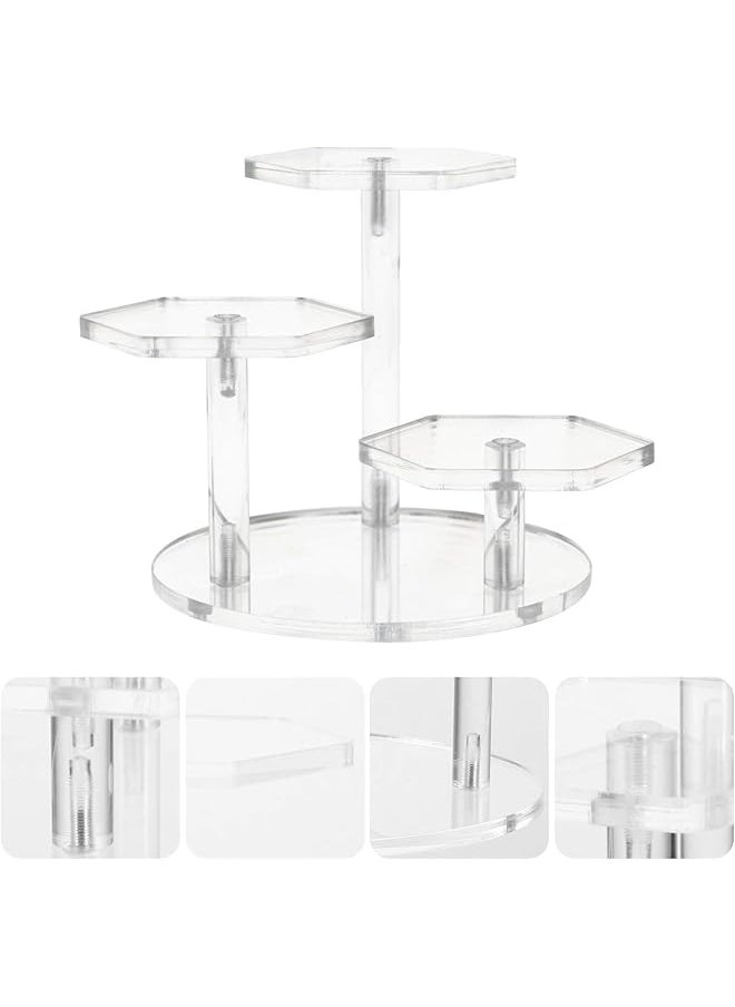 erorex Clear Acrylic 3 Tier Display Stand Acrylic Riser Display Shelf For Action Figures 3 Step Acrylic Wallet Display Organizer Holder  - Image 3