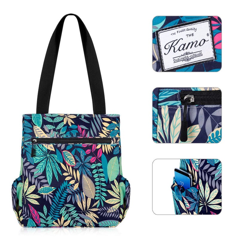 KAMO Floral Tote Bag - Waterproof Lightweight Handbags Travel Shoulder Bag for Hiking Yoga Gym Swimming Travel Beach - Image 4