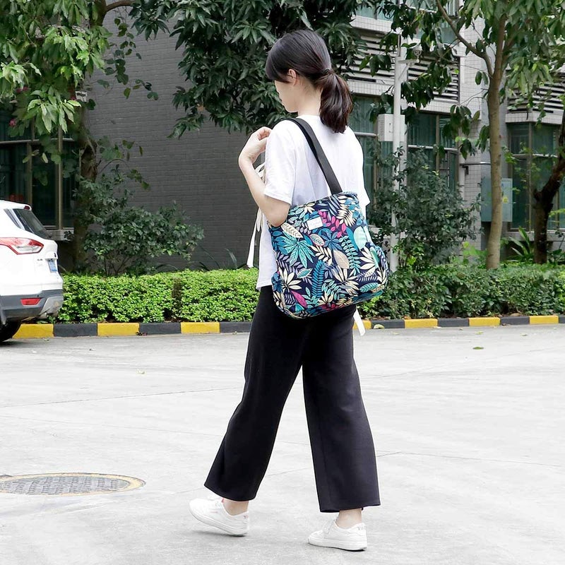 KAMO Floral Tote Bag - Waterproof Lightweight Handbags Travel Shoulder Bag for Hiking Yoga Gym Swimming Travel Beach - Image 2